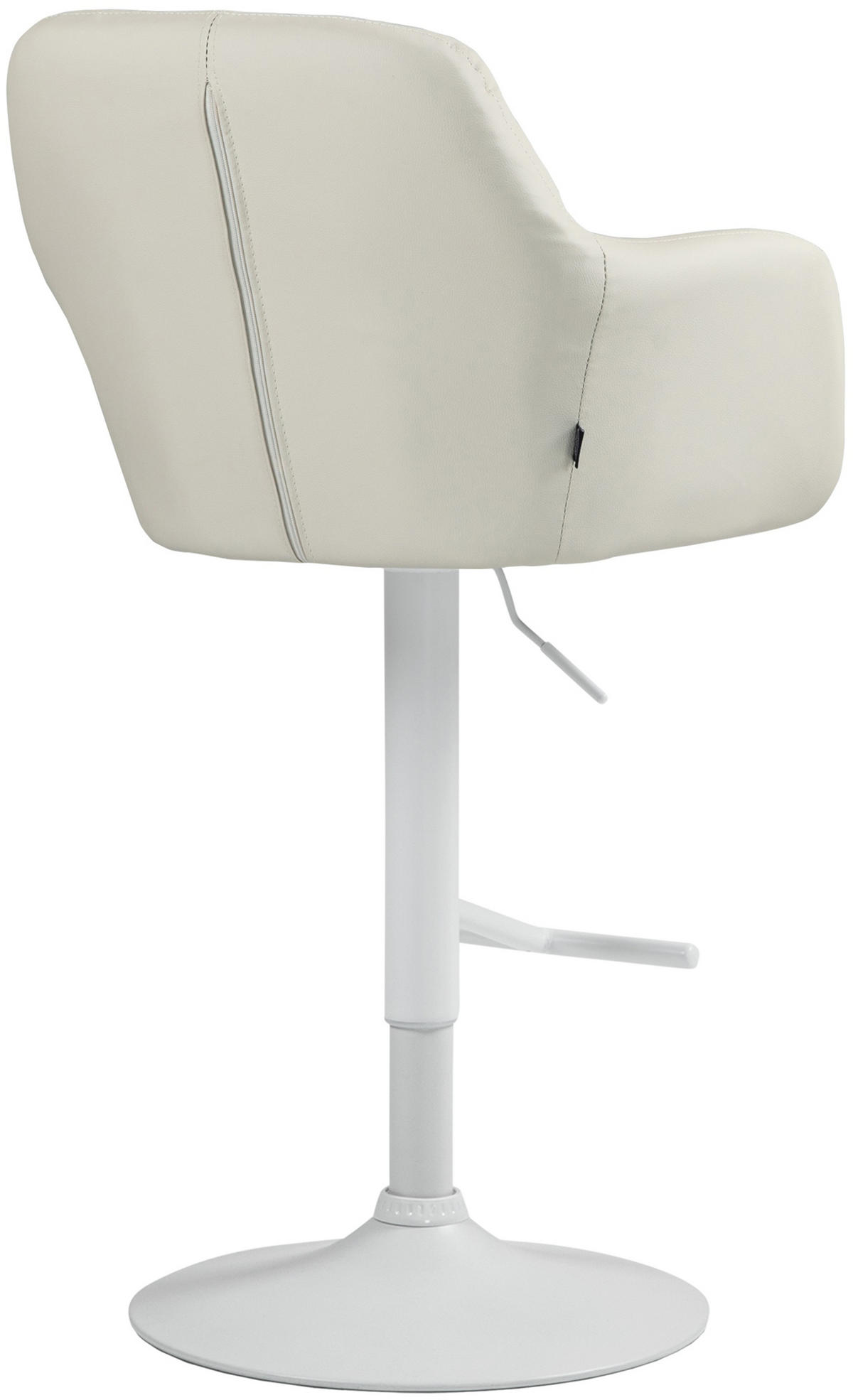 BARHOCKER Nardo Kunstleder weiß creme - Naturfarben/Weiß, Kunststoff/Metall (57/118/59cm) - TPFLiving