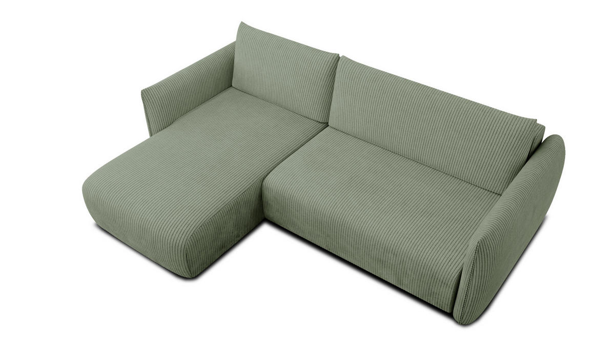 ECKSOFA TAUER 3-Sitzer rechts, mint - Schwarz/Grün, Holz/Textil (248/173cm) - Courtois Laville