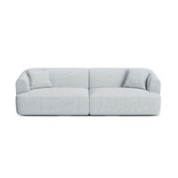 MODULARES-SOFA Campi aus strukturiertem Stoff hellgrau 4 Sitzplätze - Hellgrau, Textil (90/70/255cm) - Cosmopolitan Design