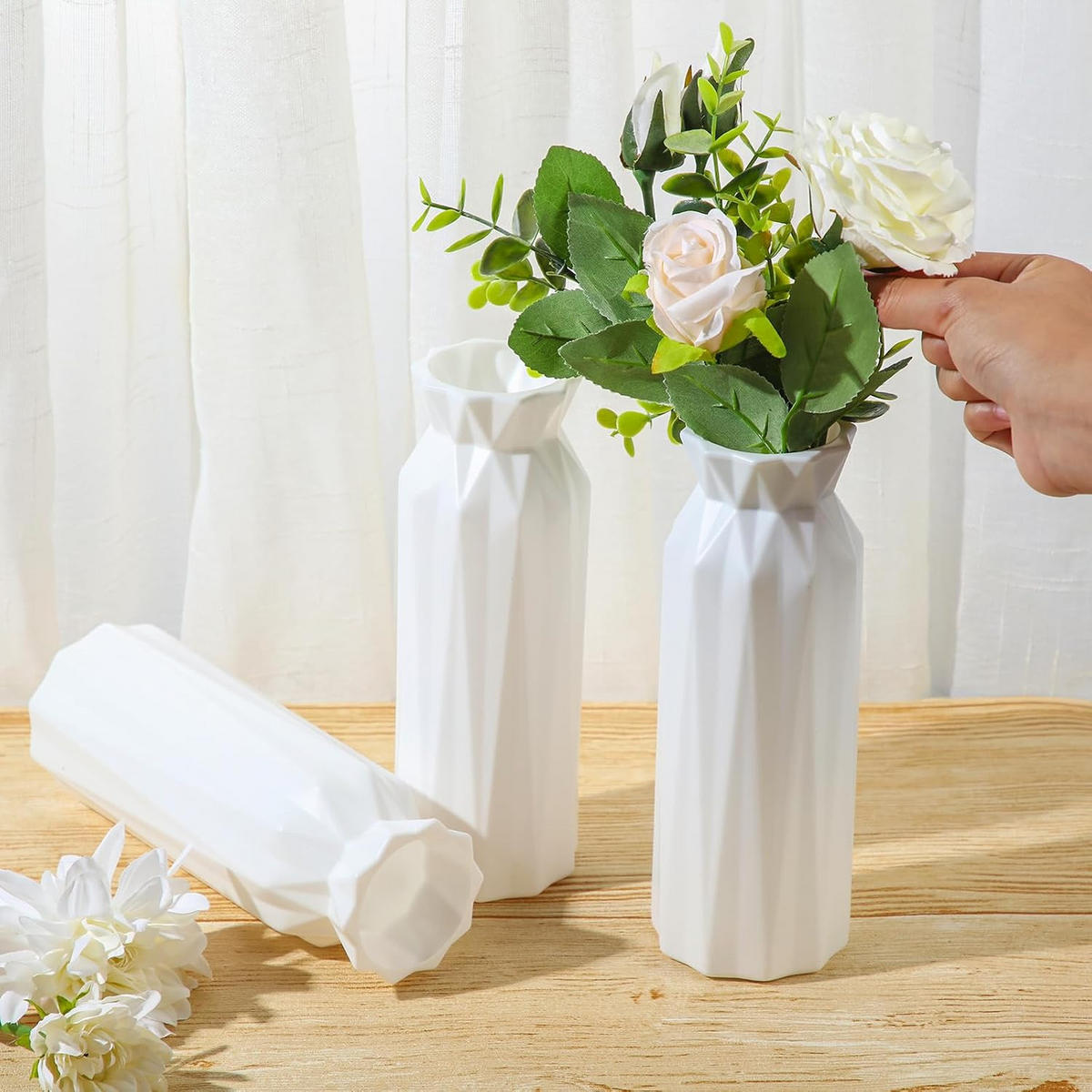 VASE 5,5 x 5,5 x 20,5 cm Keramik - Weiß, Keramik (20.3cm) - LIBRATON