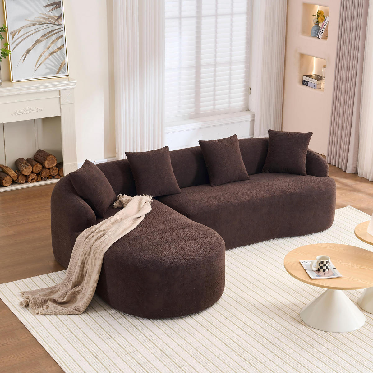 ECKSOFA 243/150/67 cm Braun Chenille - Braun, Textil (243/150cm) - Oxeza