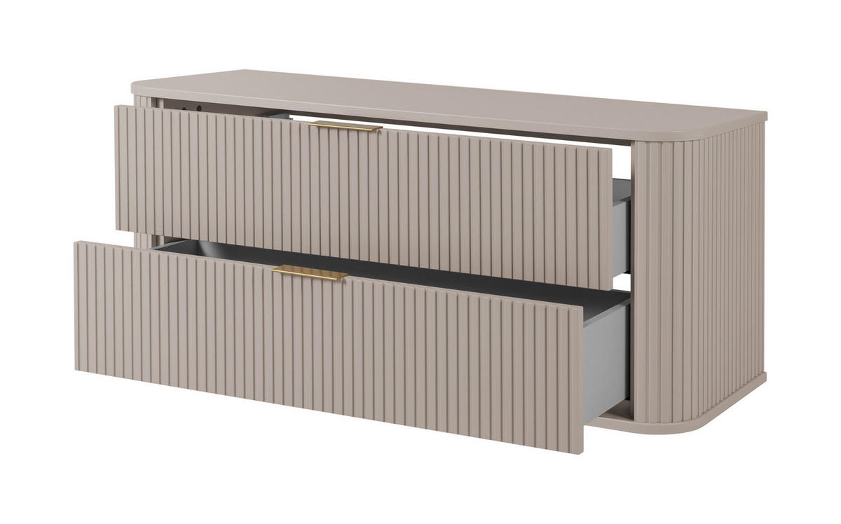 BADEZIMMERSCHRANK, Kaschmir + Goldener Griff, 41,5 x 120 x 51,7 cm - Kaschmir/Goldfarben, Holzwerkstoff/Kunststoff (120/51.7/41.5cm) - 3XE LIVING