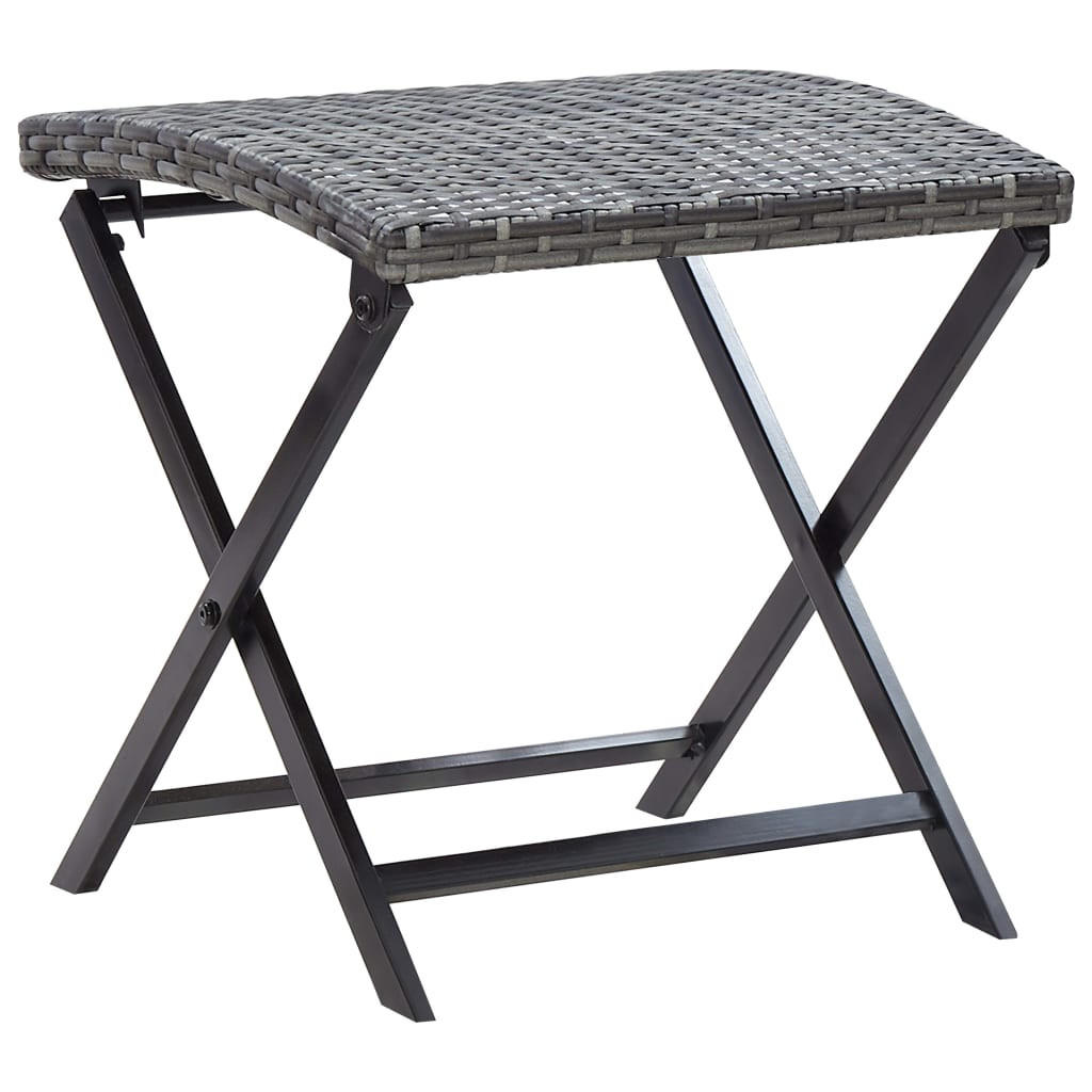 KLAPPHOCKER Poly Rattan Grau - Grau, Kunststoff (44/44cm) - vidaXL