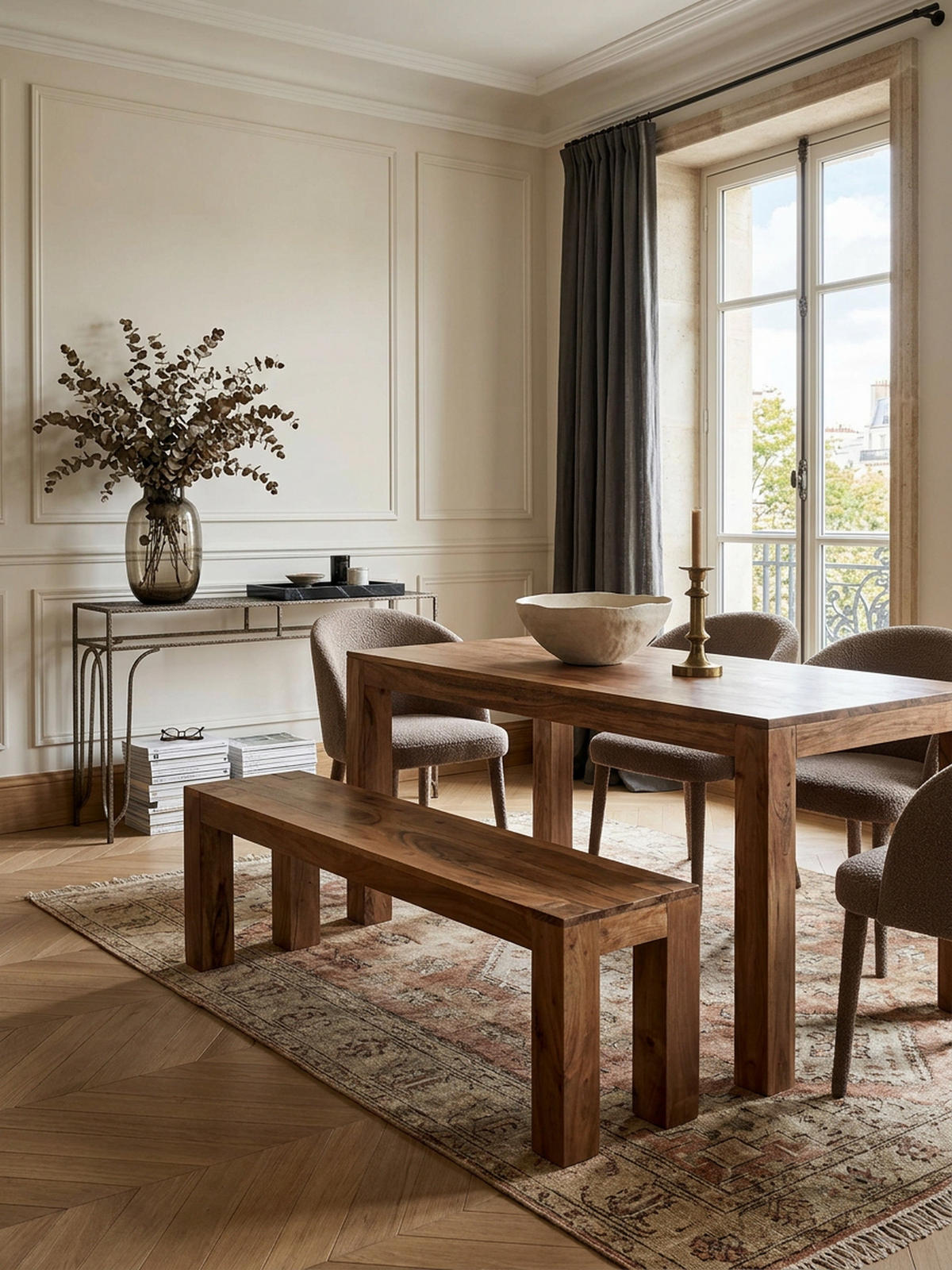 SITZBANK Massivholz Landhausstil handgefertigt, Braun 120x35x45 cm - Braun, Holz (120/45/35cm) - KADIMA DESIGN