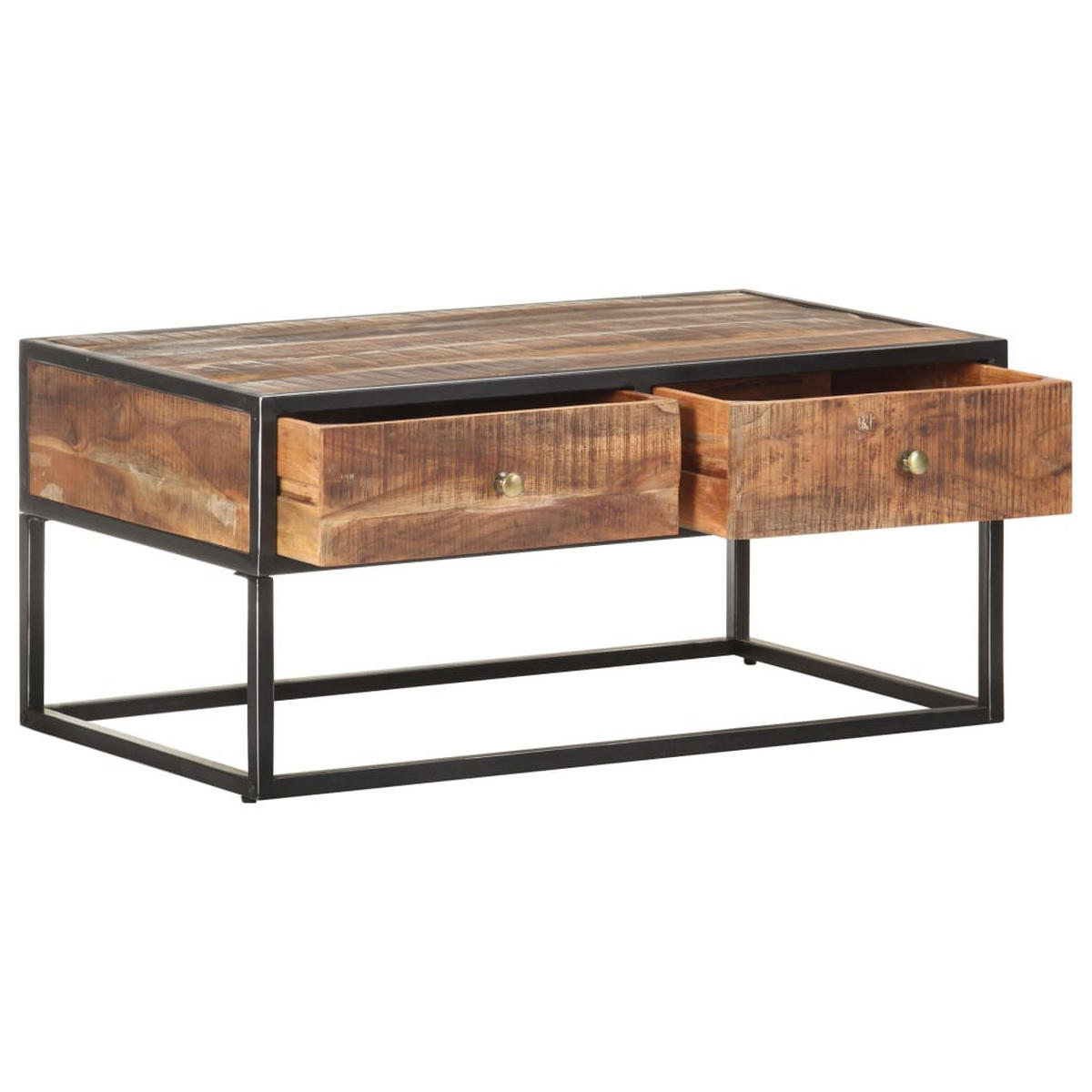 COUCHTISCH 90x50x40 cm Raues Akazienholz - Braun, Holz (90/40/90cm) - furnicato