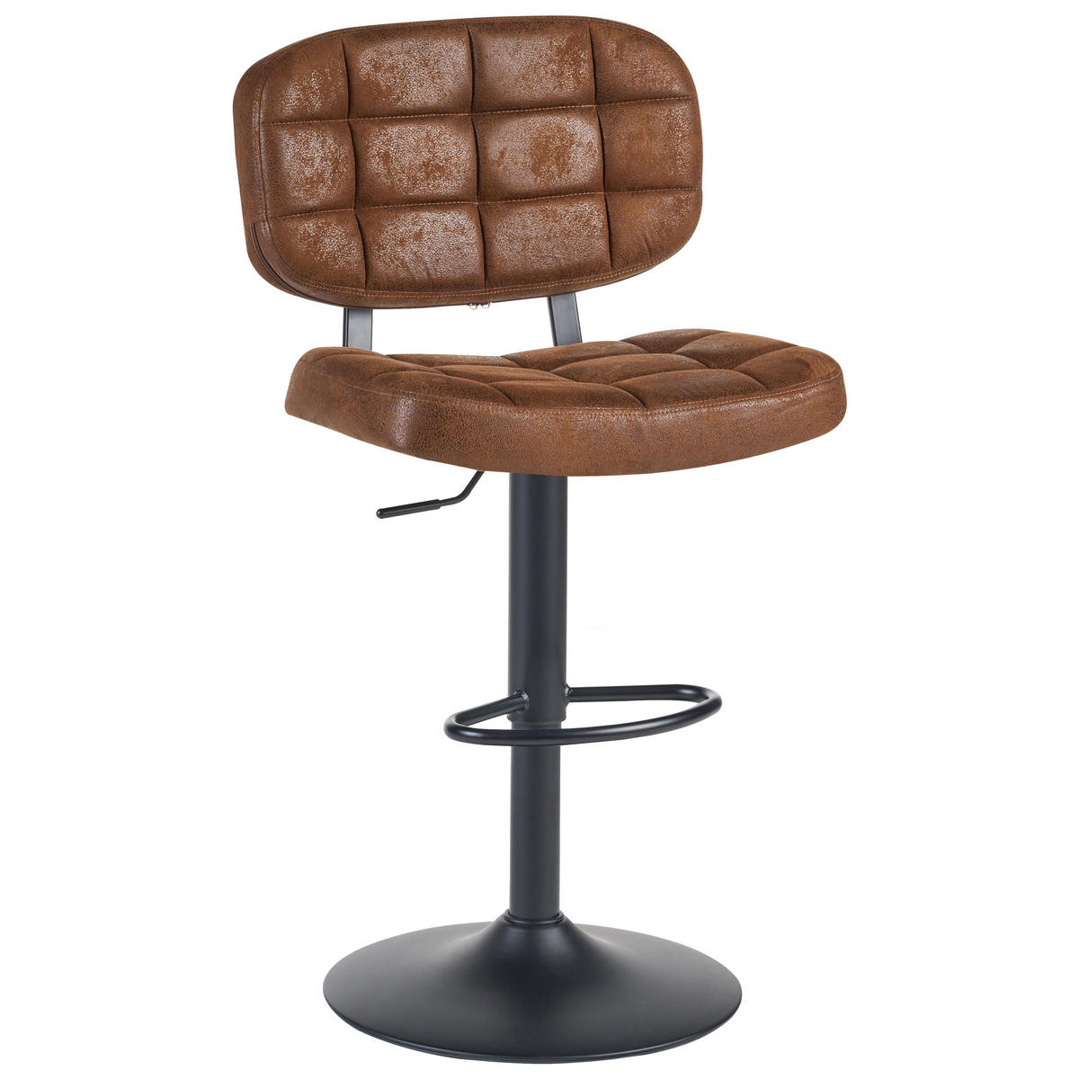 BARHOCKER 2er-Set Kunstwildleder drehbar Braun Tilton - Braun, Textil (49/96/42cm) - Beliani
