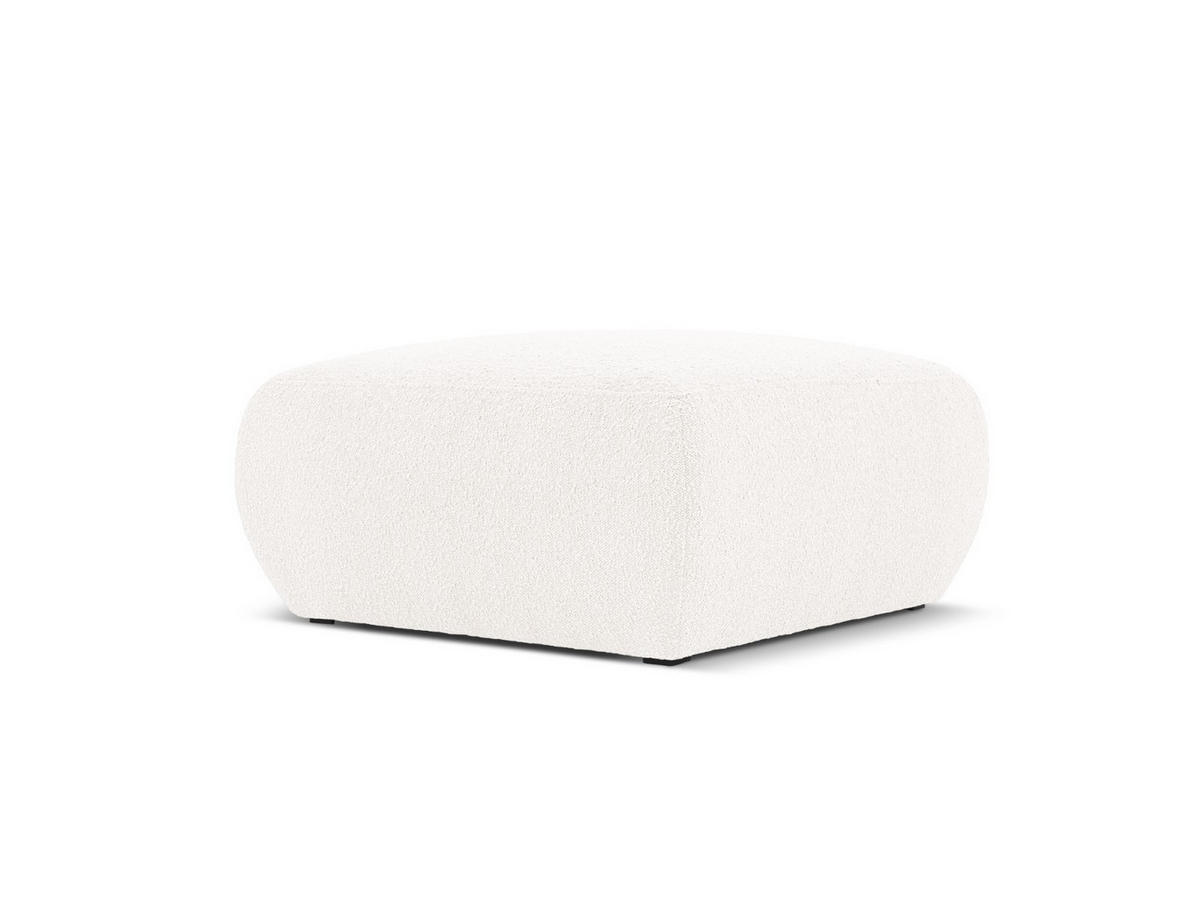 POUF Molino aus Boucle weiß - Weiß, Textil (75/36/75cm) - Micadoni