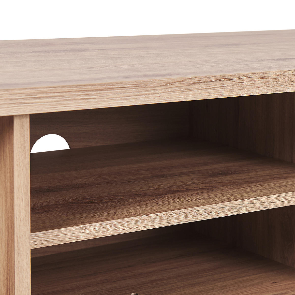 TV-MÖBEL Hellbraun, Schwarz PRESCOT 40/140/45 cm - Hellbraun, Holzwerkstoff (140/45/40cm) - Beliani
