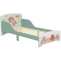 KINDERBETT 140x70 cm DE-14636 mit Sicherheitsbarrieren, Tiermotiv Grün - Grün, Holzwerkstoff (70/140cm) - ComfortXL