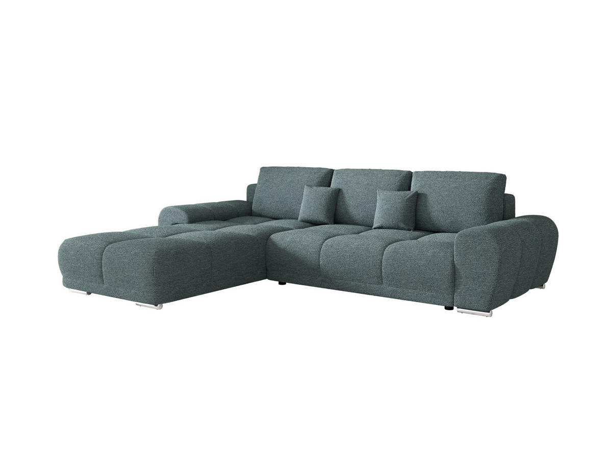 ECKSOFA BEGA L Links ARAGON 75 mit Schlaffunktion - Blau, Textil (289/185cm) - Bedante