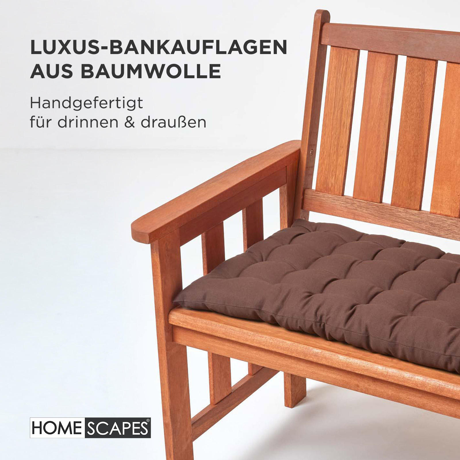 BANKAUFLAGE 3-Sitzer braun 143/48/5 cm - Braun, Textil (143/48/5cm) - Homescapes