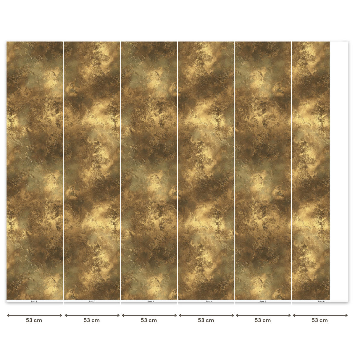 TAPETE - Antik - Metallic-Look - Gold - 300x260 cm - Messingfarben, Papier (300/260cm) - OnlyWow