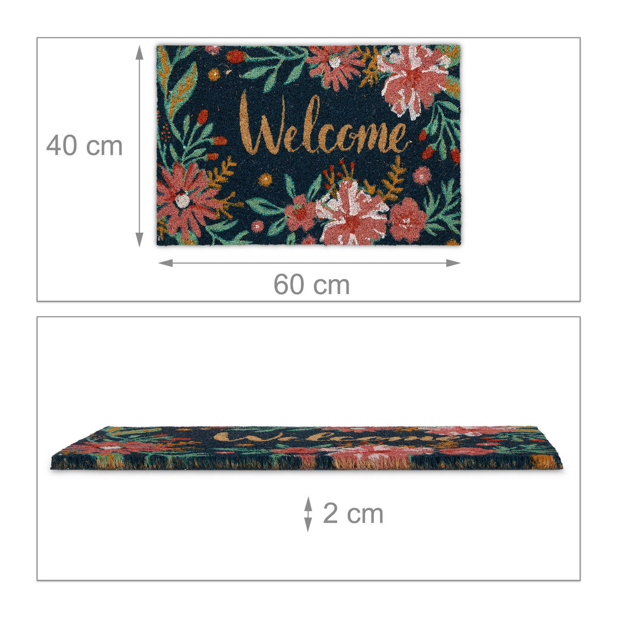 FUSSMATTE - Multicolor, Kunststoff/Textil (60/40cm) - Relaxdays