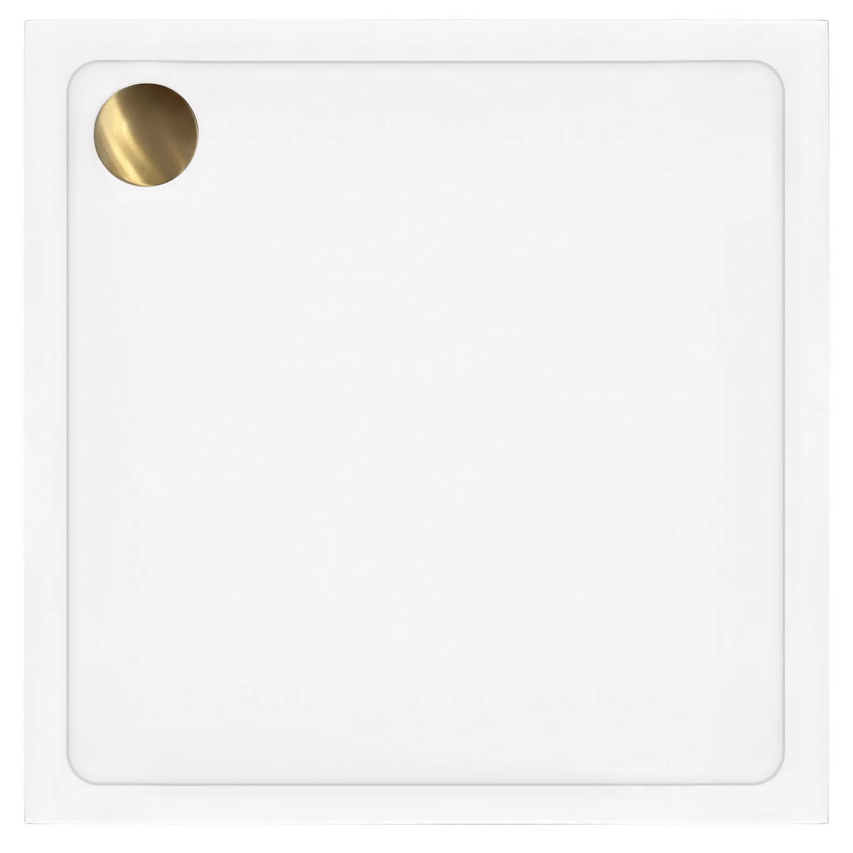 ACRYL Duschwanne Rea Savoy White 80x80 Chrom Abdeckung - Weiß, Keramik (80/6/80cm) - REA