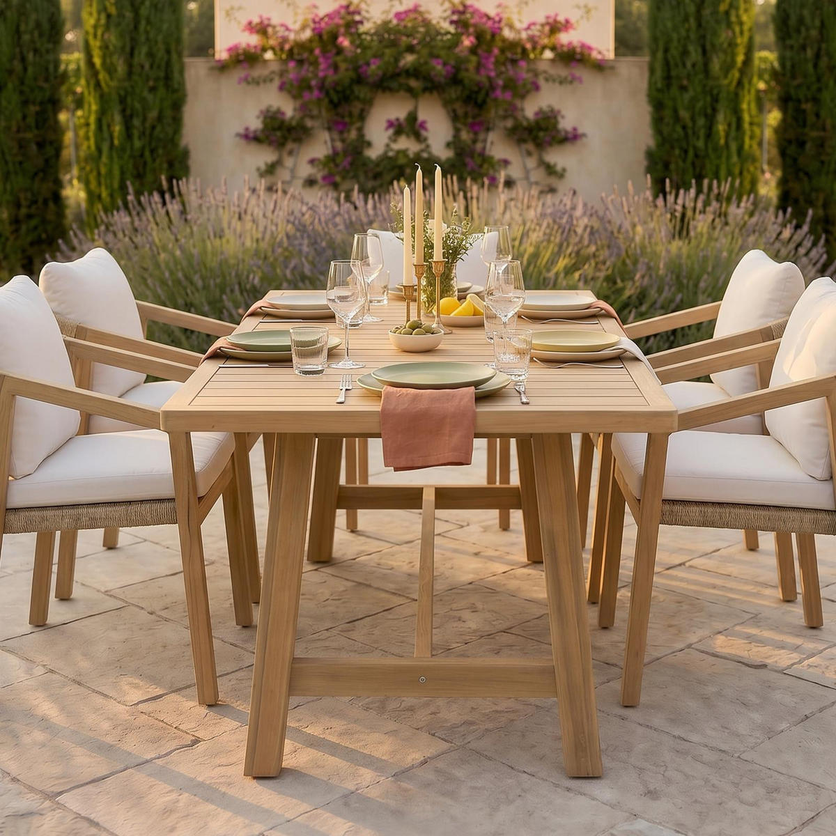 GARTENTISCH SANYA natur - Naturfarben, Holz (90/170/76cm) - IDIMEX