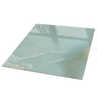 TISCHPLATTE 50x50 cm – Frostige Eleganz - Grün, Glas (50/50/0.4cm) - Wallfluent