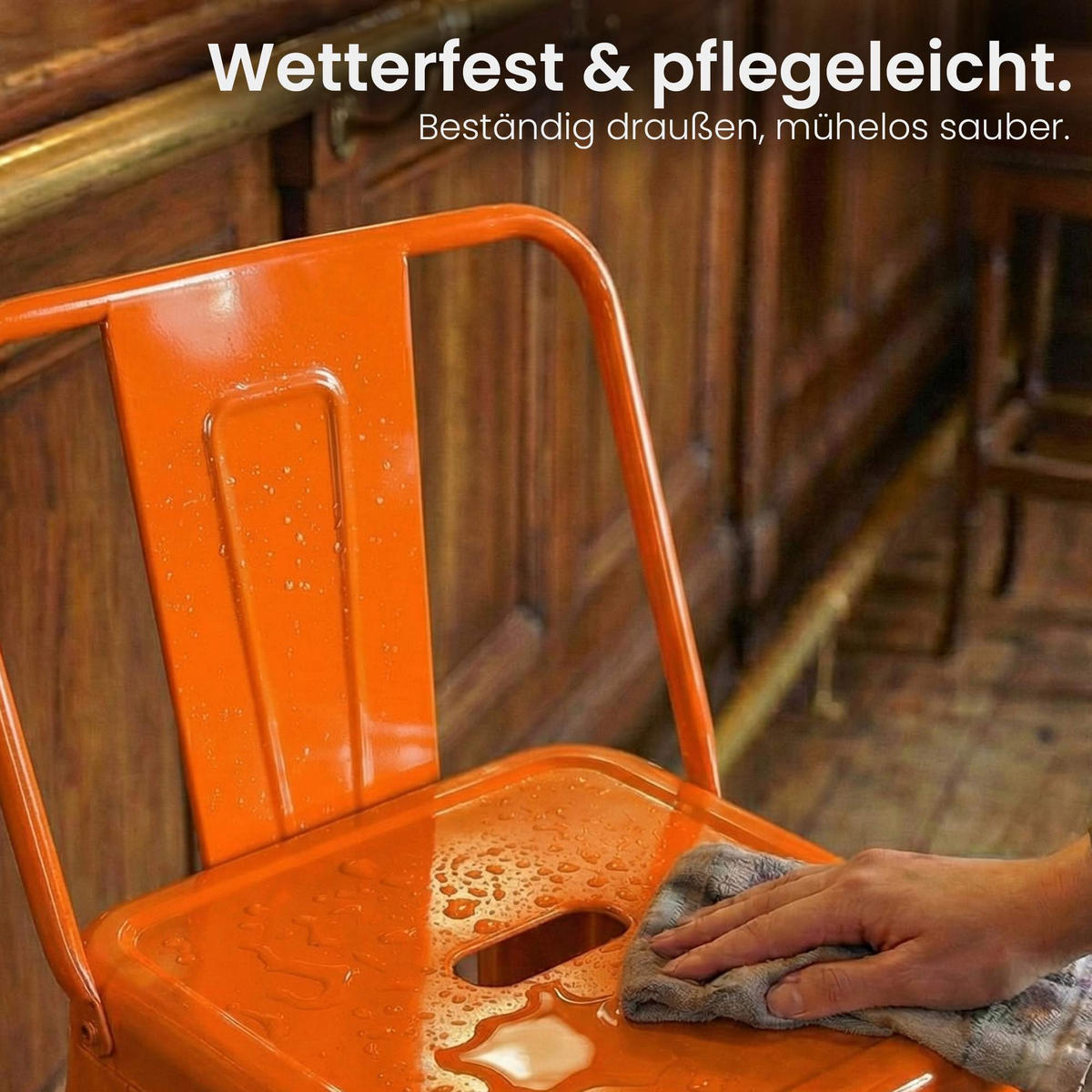 BARHOCKER 4er Set Metall Orange - Orange, Metall (44/96/43cm) - CLP