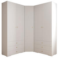 GARDEROBEN-SET 236,7/181,7/47 - Goldfarben/Schwarz, Holz/Kunststoff (181.7/236.7/47cm) - Abiks Möbel