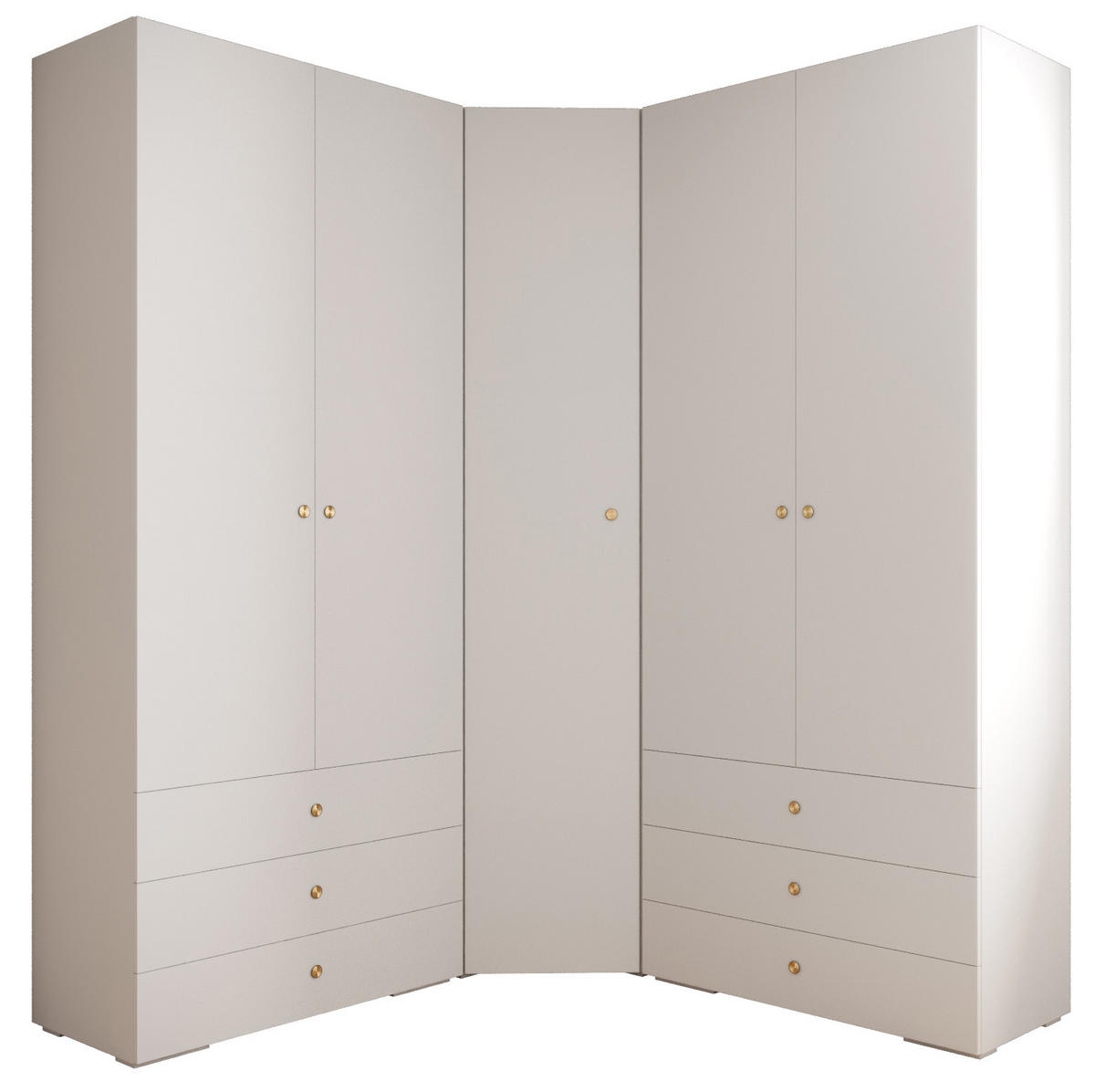 GARDEROBEN-SET 236,7/181,7/47 - Goldfarben/Schwarz, Holz/Kunststoff (181.7/236.7/47cm) - Abiks Möbel