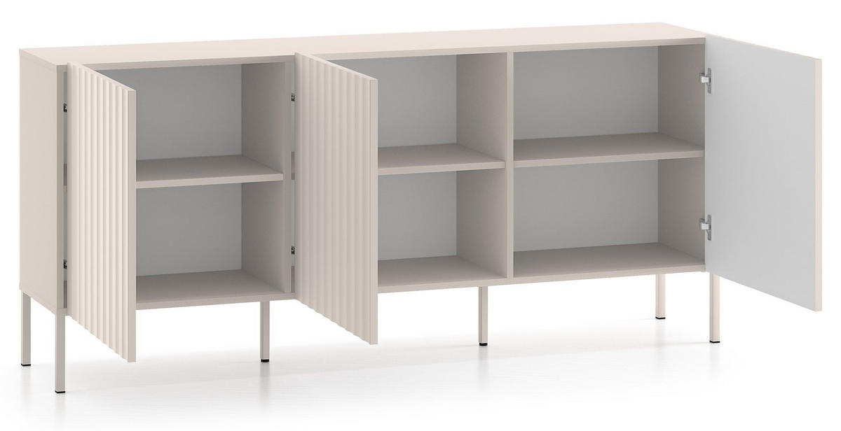 SIDEBOARD Derriva Hellbeige 170 cm - Ecru/Beige, Holzwerkstoff/Metall (169.8/76.6/37cm) - Selsey