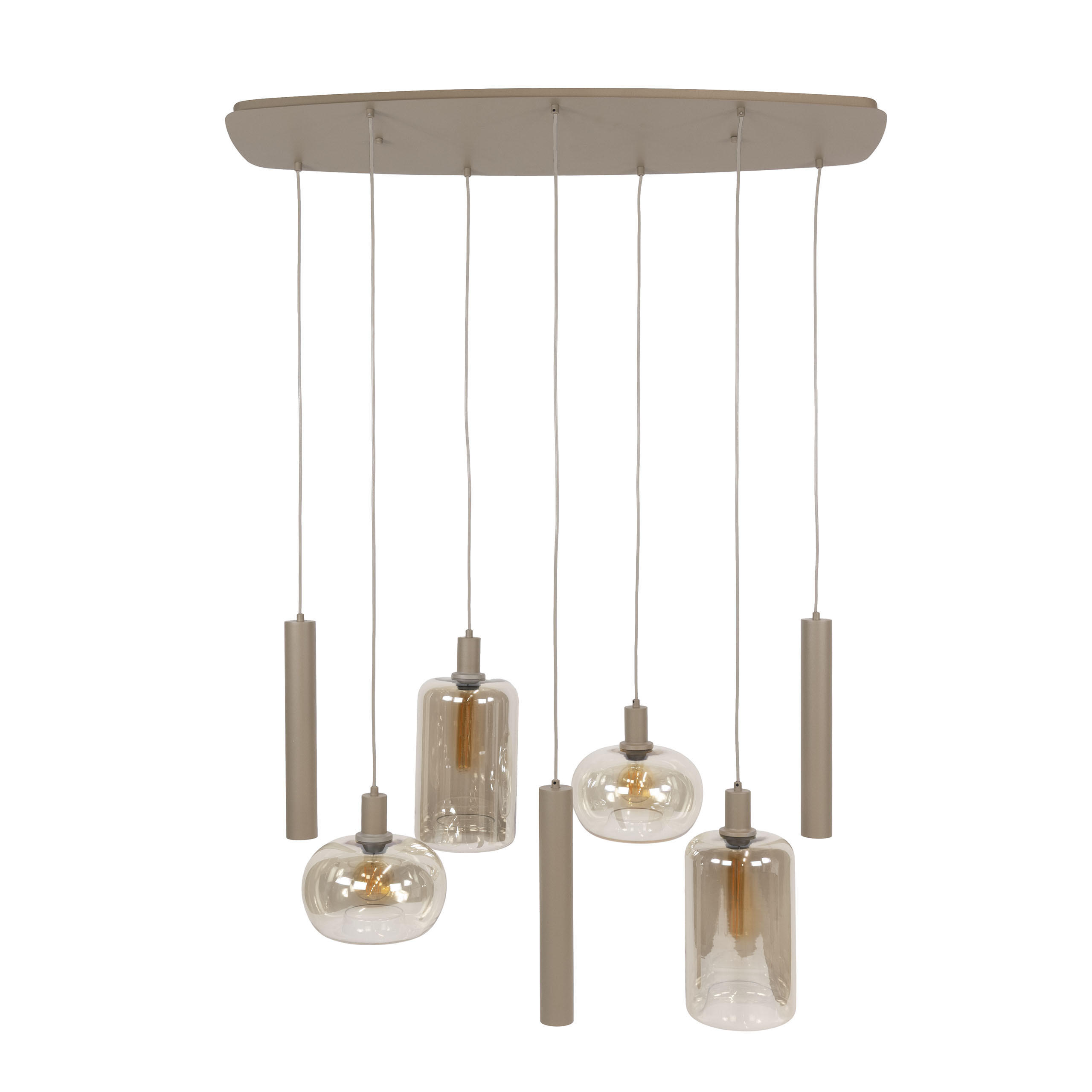 HÄNGELEUCHTE Serene Beige 45/110/150 cm - Beige, Glas (45/110/150cm) - Hoyz Collection