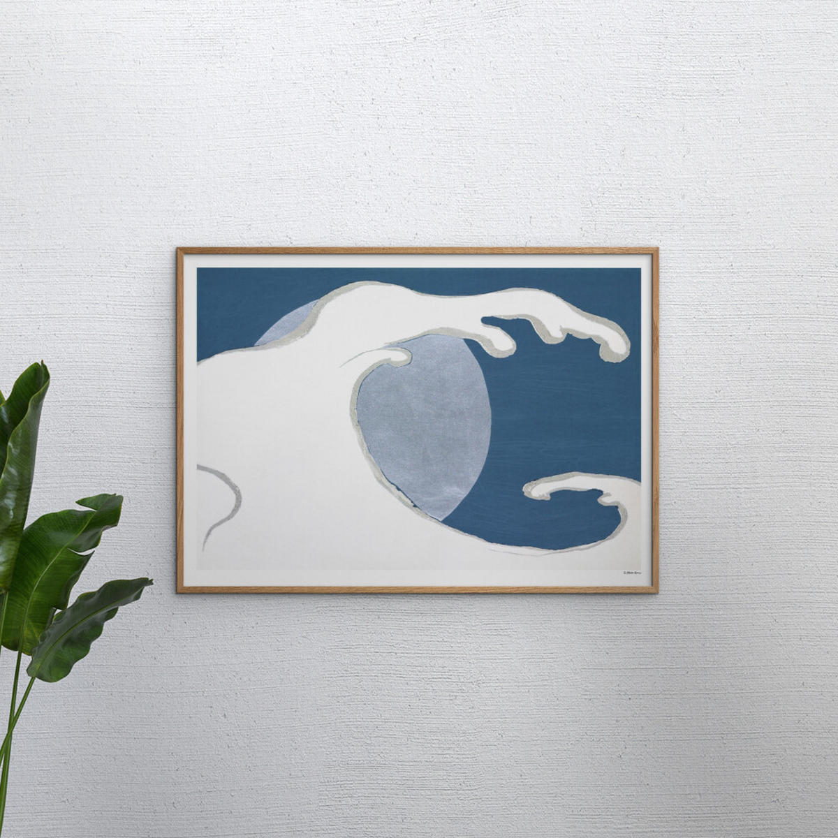 POSTER mit Rahmen Arch Atelier - La Collection Japonaise - 07 - Blau/Eichefarben, Holz/Papier (50/70cm) - Poster&Frame