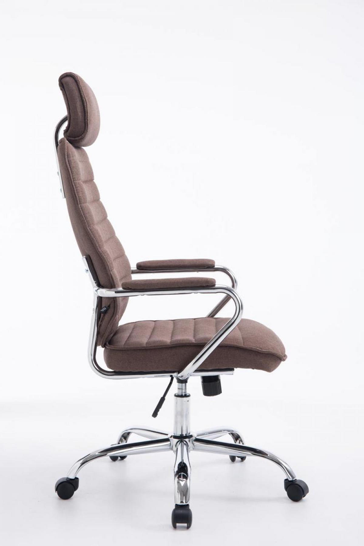 CHEFSESSEL Stoff braun - Chromfarben/Braun, Textil/Metall (60/117/67cm) - CLP