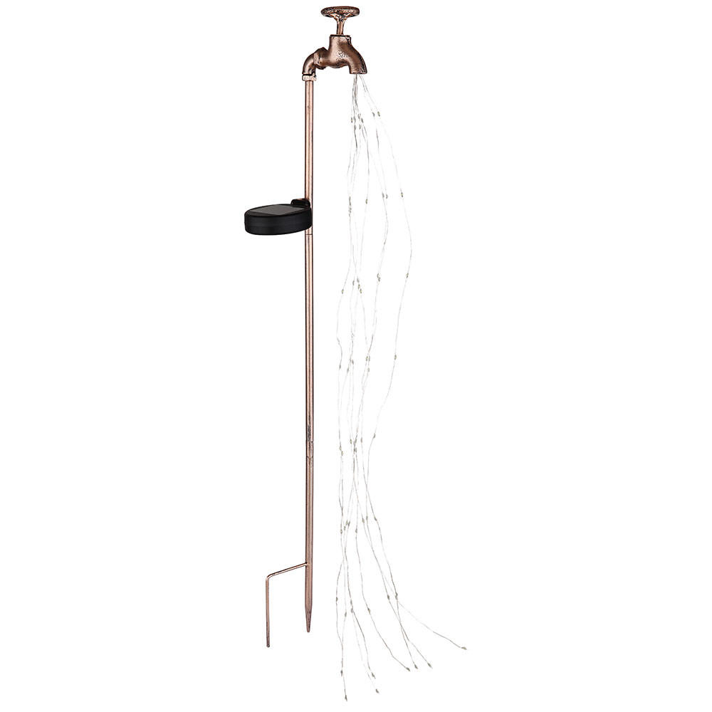 LED AUSSENLEUCHTE Solarleuchte Gold - Goldfarben, Metall (11/6/80cm)