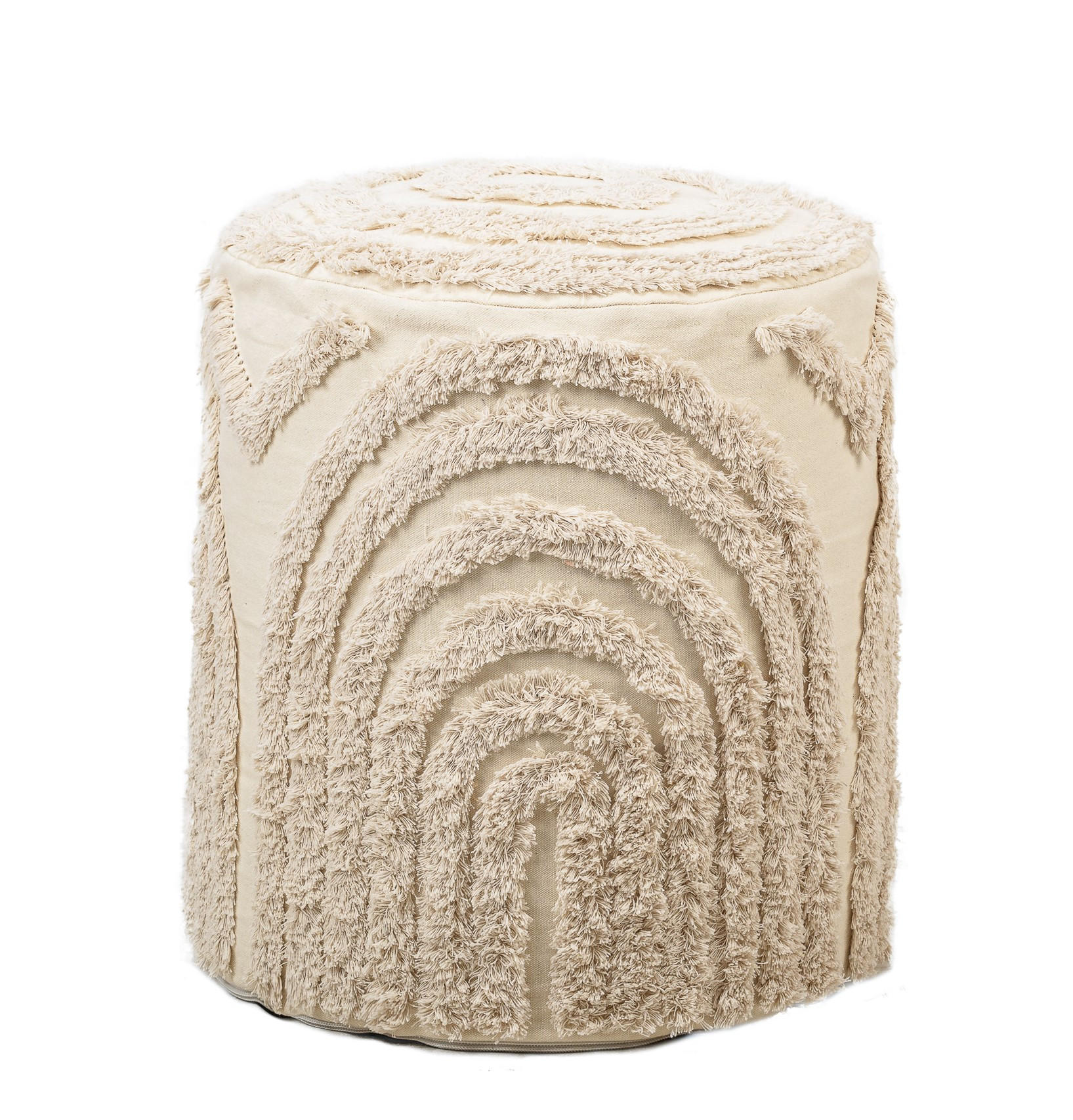 POUF Stoff Beige - Beige, Textil (40/43/40cm) - Nordlys