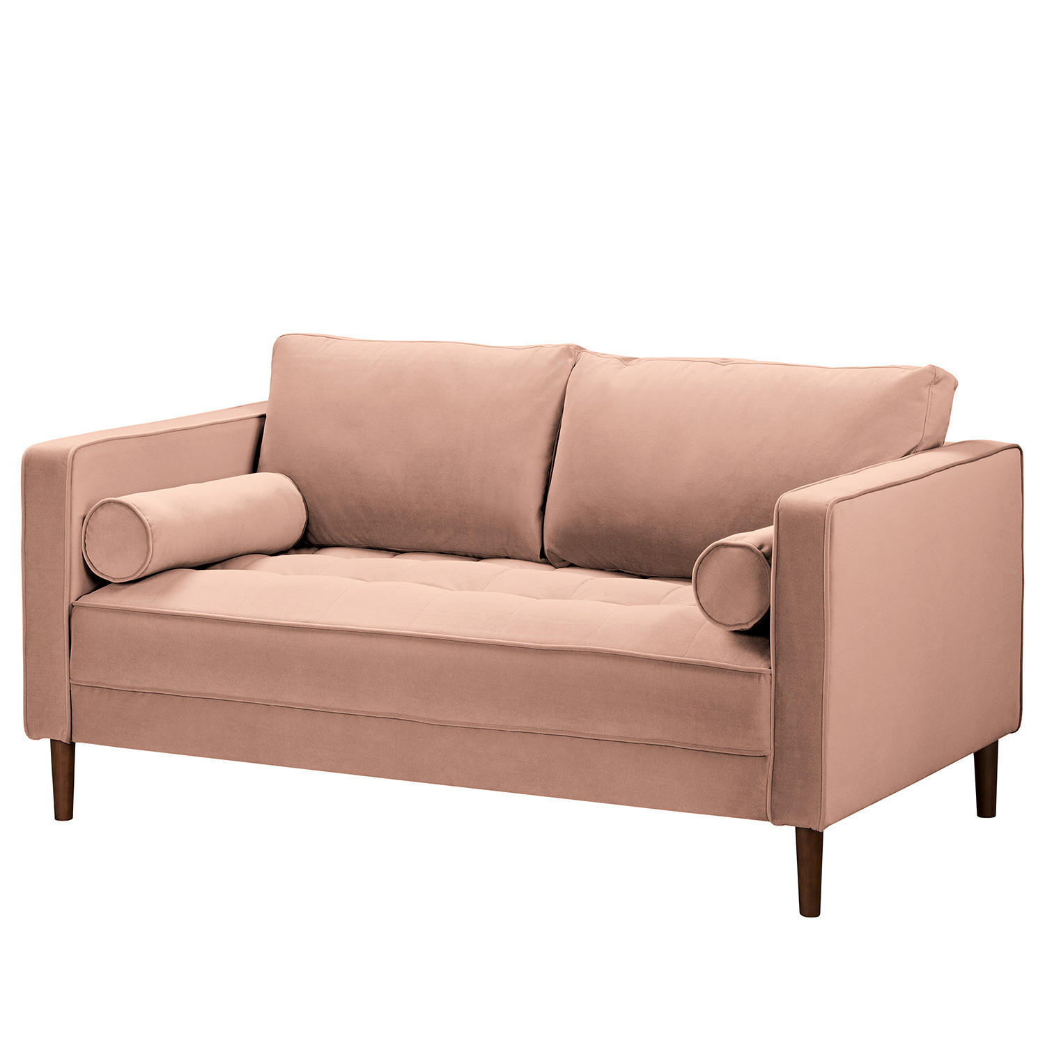 2-SITZER SOFA - Samt - Rosa, Textil (150/80/86cm) - home24