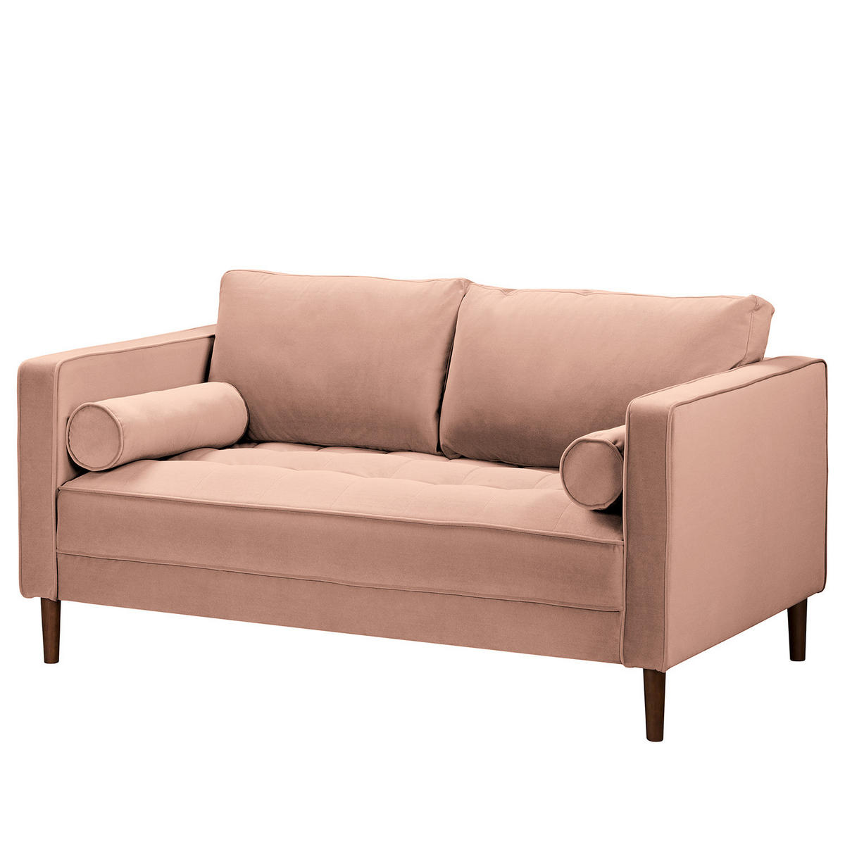 2-SITZER SOFA - Samt - Rosa, Textil (150/80/86cm) - home24