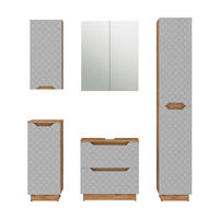 KOUPELNOVÝ NÁBYTEK Lotta Dub/šedá se strukturou dlaždic - šedá, kompozitní dřevo (59.8/62.5/32cm) - Vicco