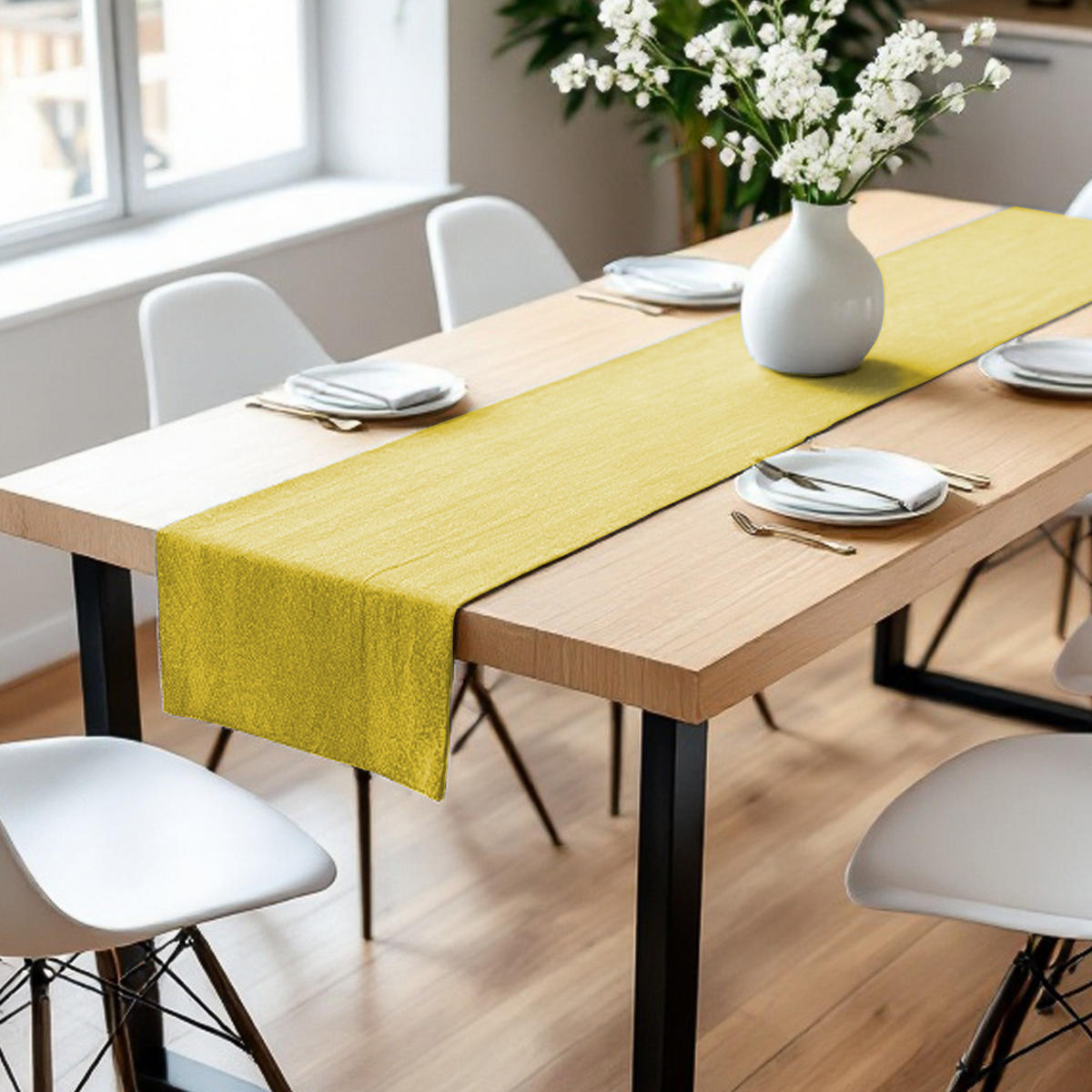 TISCHLÄUFER IN LEINENOPTIK DOVE Blickdicht - Sonoma Eiche, Textil (150/50/0.5cm) - Tom Tailor