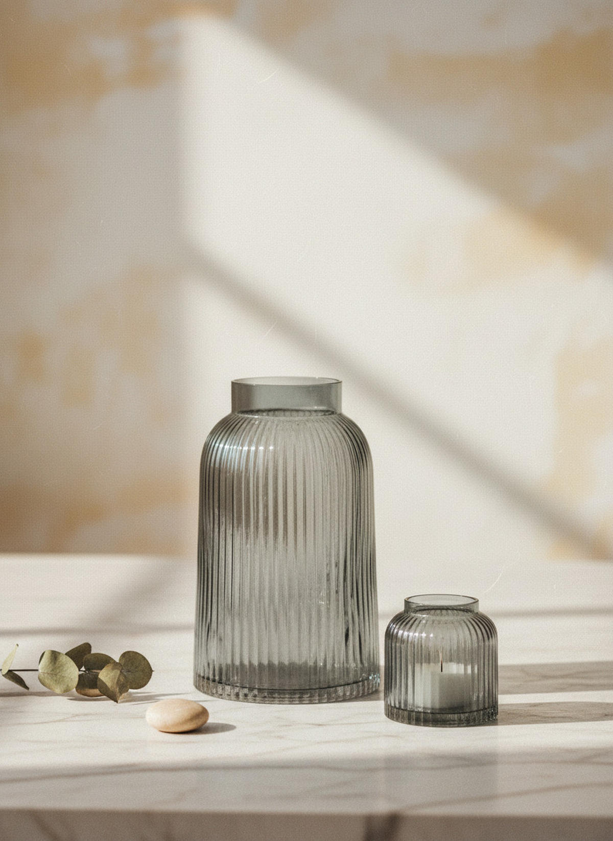 VASE Serenite Grau 15/15/24 cm Glas - Grau, Glas (24/24cm) - Mondex