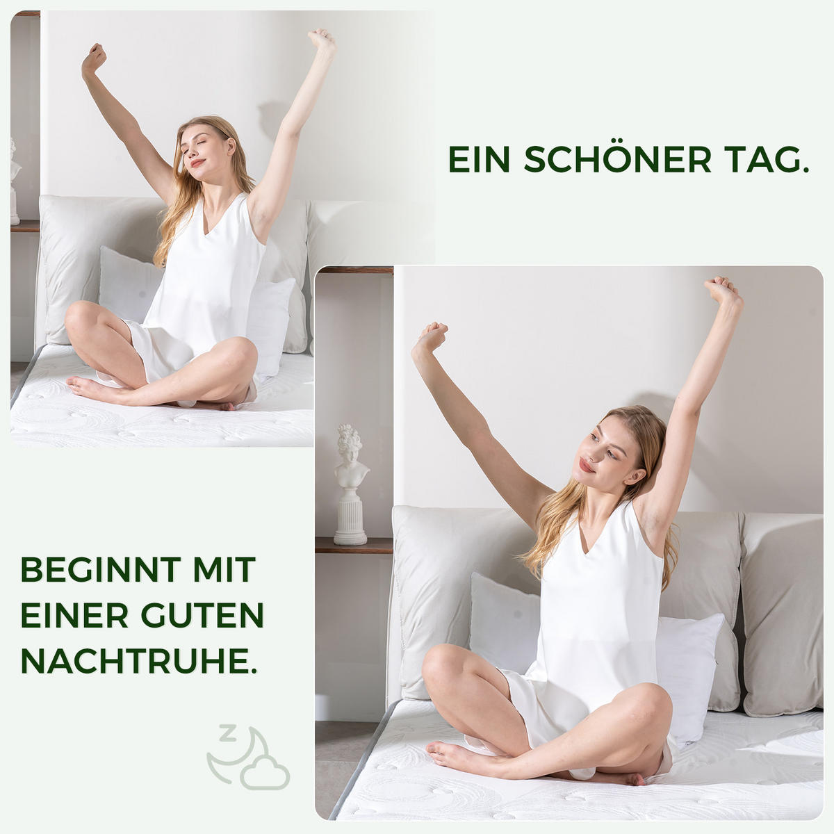 MATRATZE mit Taschenfederkern H3, 180x200x22cm - Weiß, Textil (180/200cm) - HOMAVO