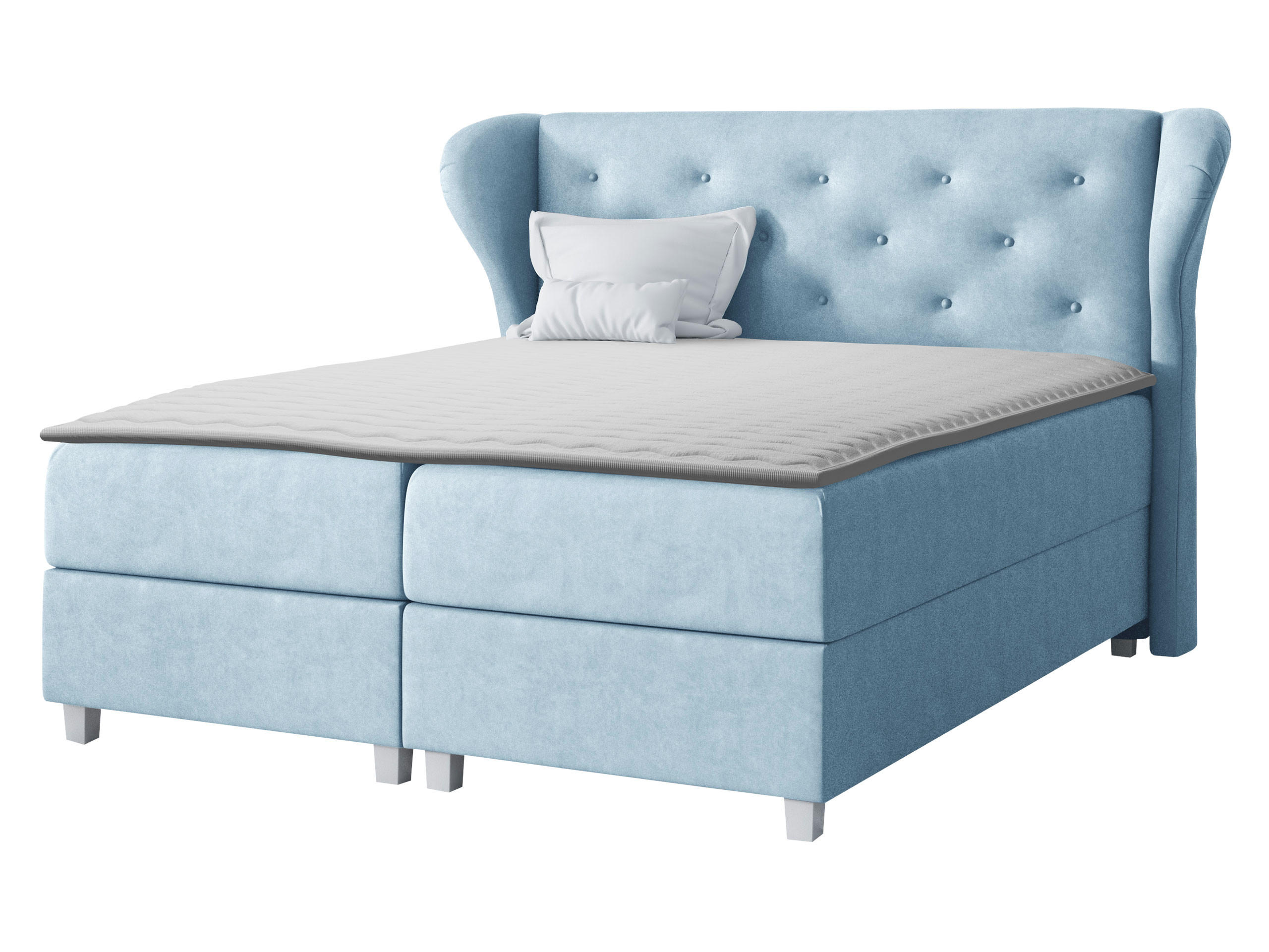 BOXBETT Bakarat - Blau, Holz (200/200cm) - MIRJAN24