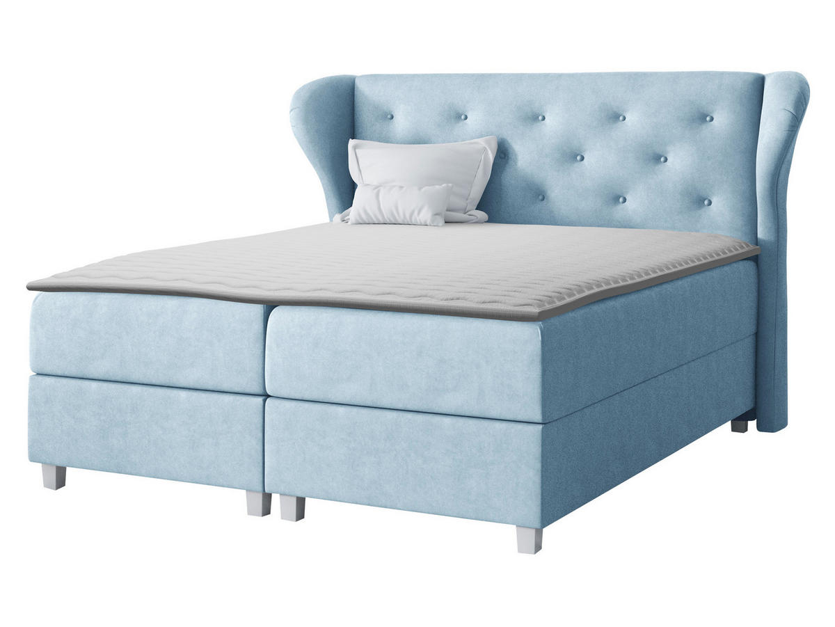 BOXBETT Bakarat - Blau, Holz (200/200cm) - MIRJAN24