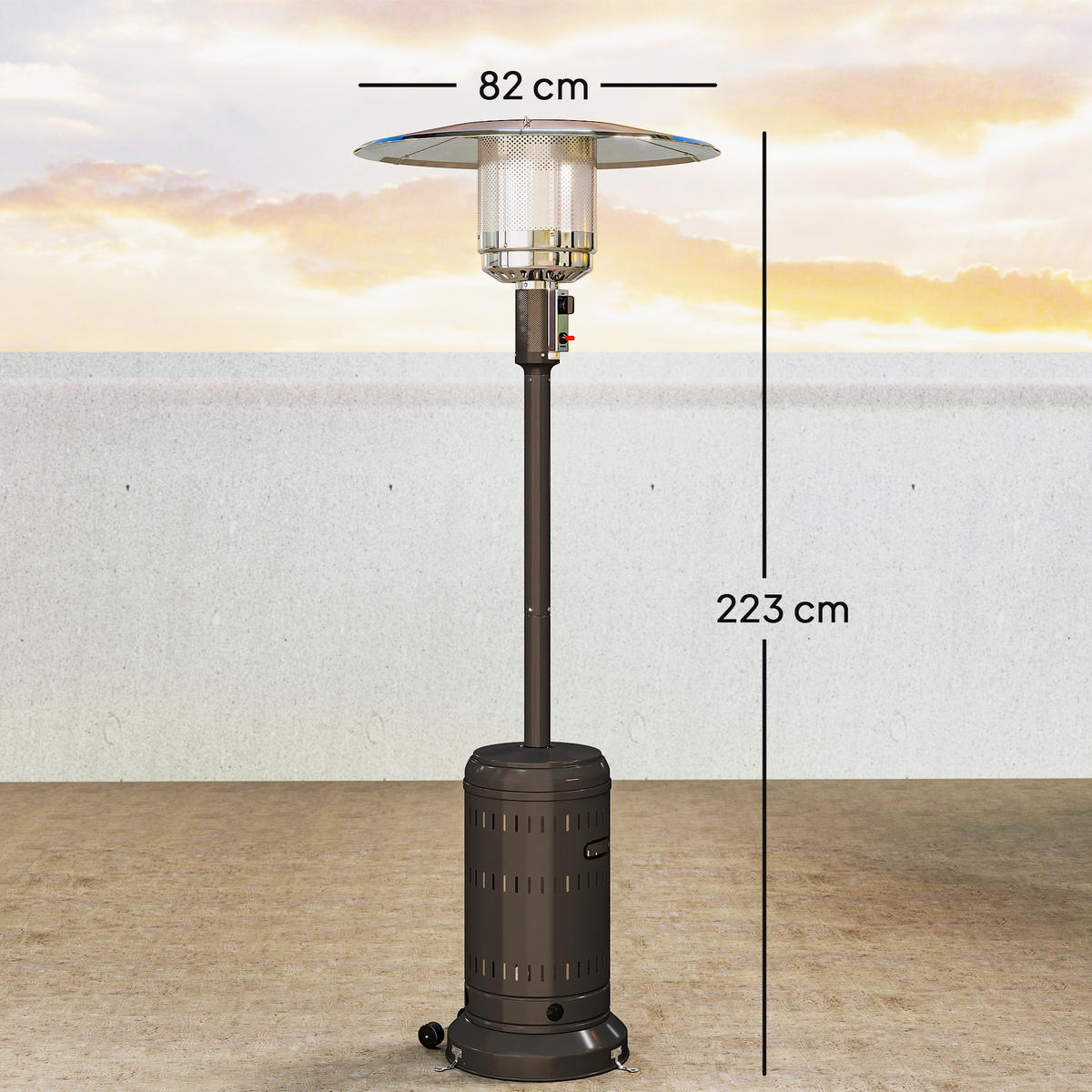 HEIZSTRAHLER DE-18919 11 kW, Gas Schwarz - Schwarz, Metall (82/223/82cm) - ComfortXL
