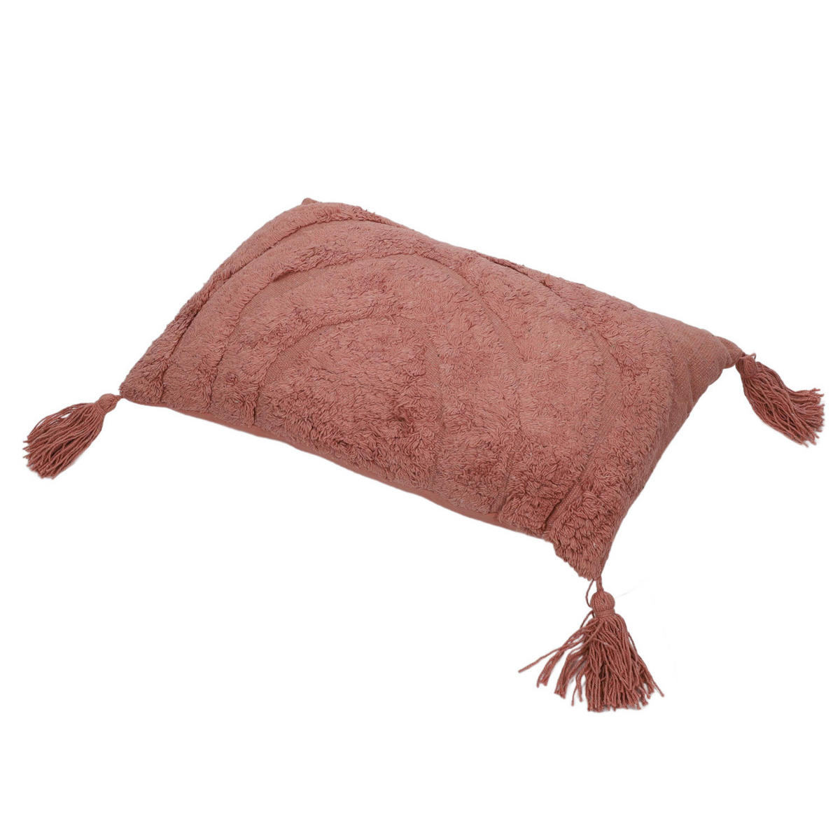 KISSEN aus getufteter Baumwolle 50/30/8 cm - Rot, Naturmaterialien (30/50cm) - Home Styling Collection