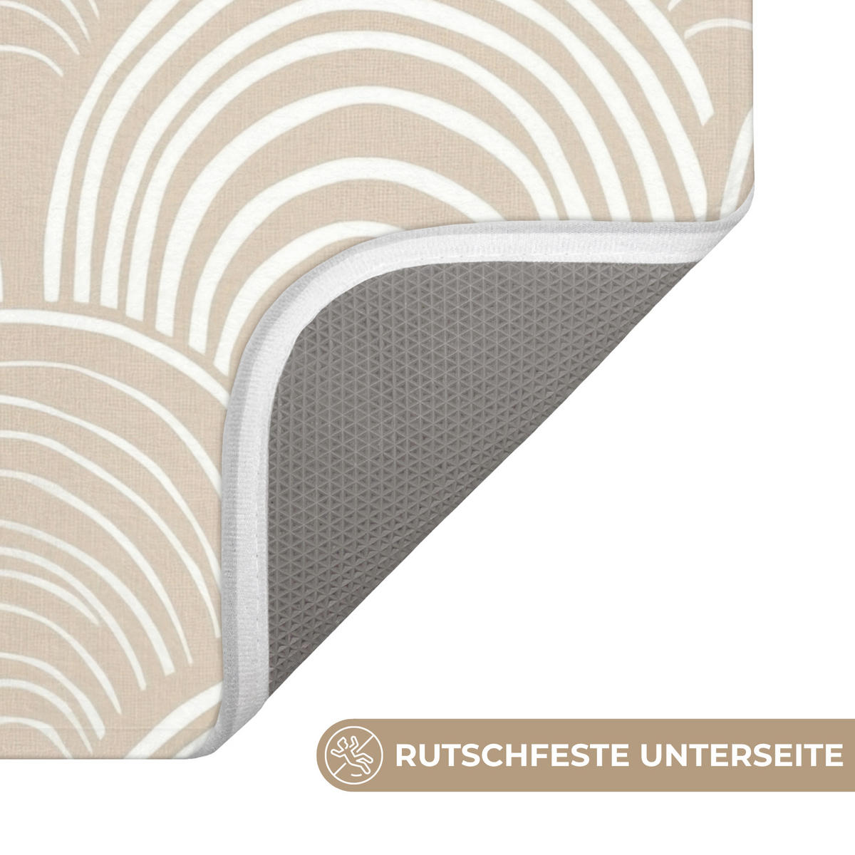 WC PŘEDLOŽKA Vlny - Textura - Béžová 55x60 cm - kašmírová, textil/plast (55/1cm) - OnlyWow