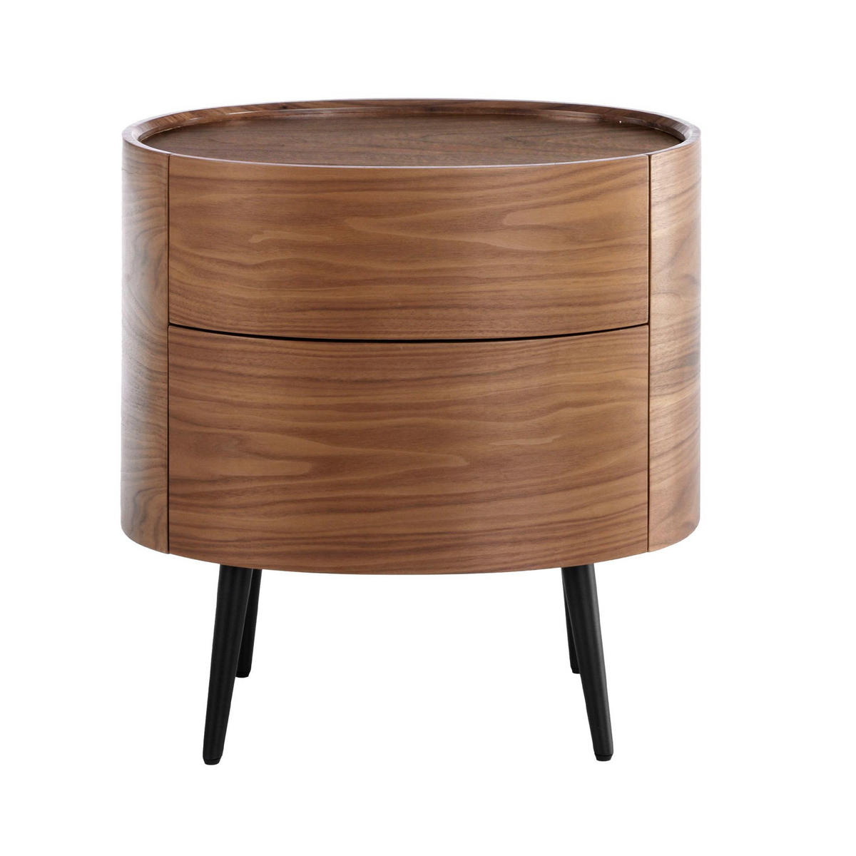 NACHTTISCH Nussbaum und schwarzer Stahl - Multicolor/Schwarz, Holz/Holzwerkstoff (60/60/42cm) - ANGEL CERDA