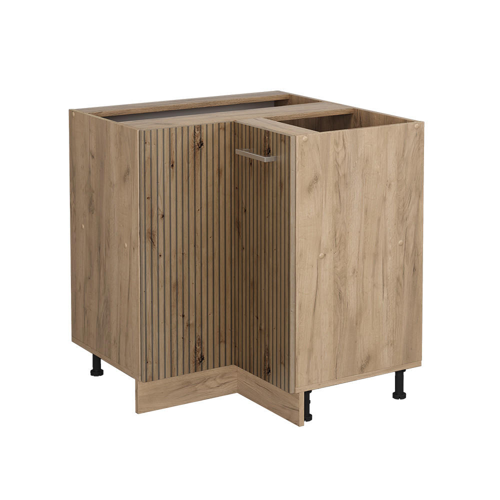 ECKUNTERSCHRANK R-Line Artisan-Eiche 75.6 cm ohne AP - Honigeiche/Eiche Wotan, Holzwerkstoff (75.6/81.6/46cm) - Vicco