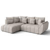 ECKSOFA L Form Corleone Beige 266/190/91 cm mit Schlaffunktion - Beige/Schwarz, Kunststoff/Textil (266/182cm) - AX Living