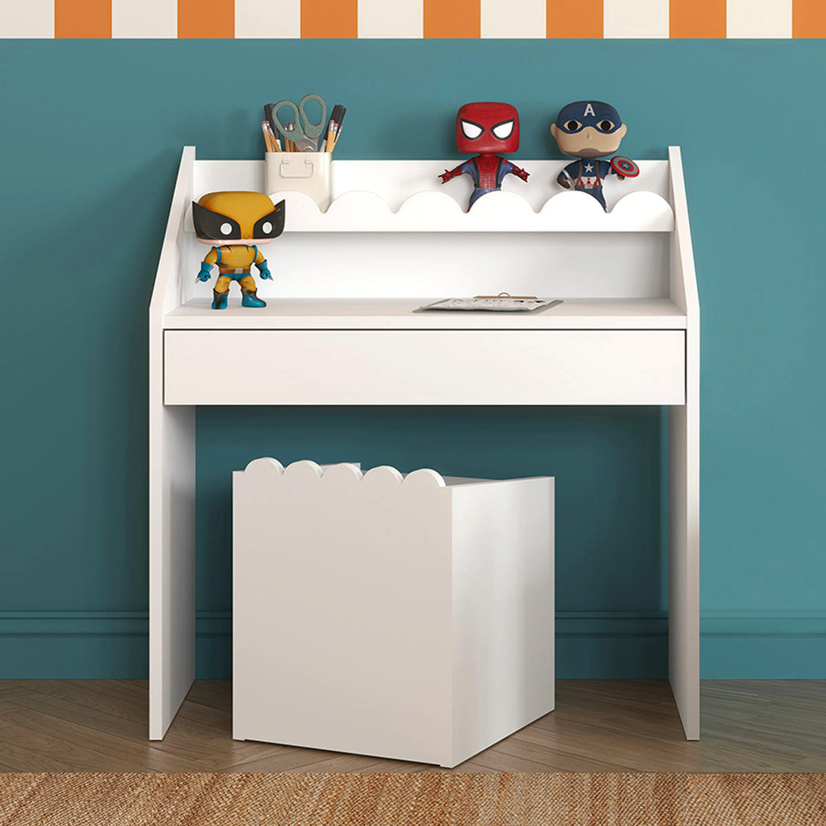 PISAĆI STOL Book Nook Bijeli - bijela, drvni materijal (71/76/33cm) - Petits-meubles