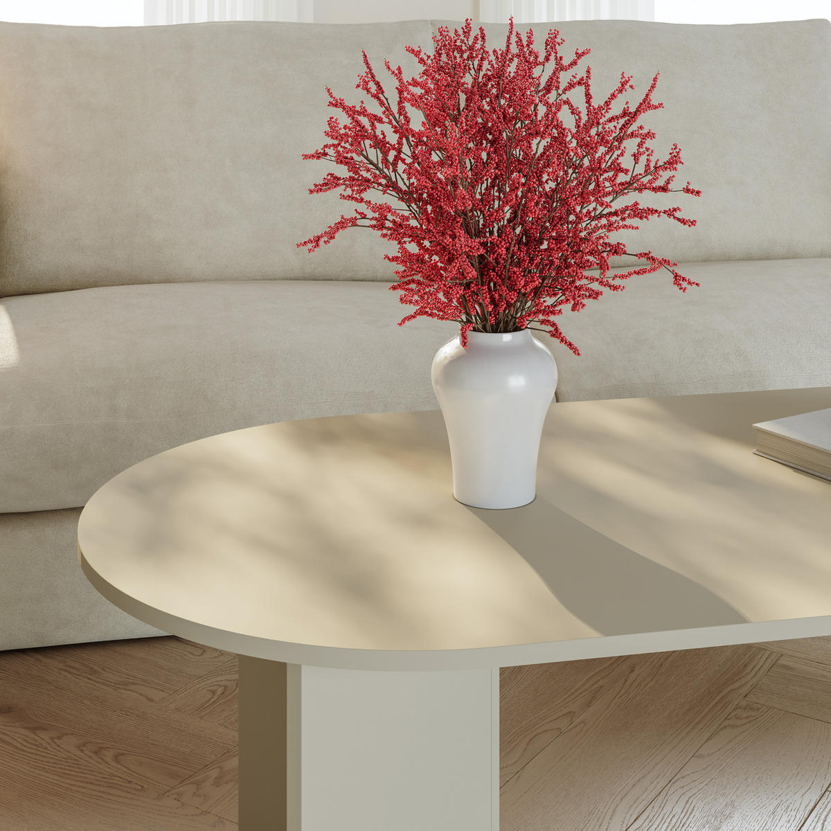 KONZOLOVÝ STOLIK Kynd 119/60/40 cm - piesková, kompozitné drevo (119/60/40cm) - [en.casa]