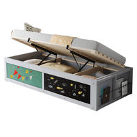 KINDERBETT 90/200 cm Grau mit hydraulischer Aufbewahrung und Kreidetafel - Grau, Holzwerkstoff (90/200cm) - OKWISH