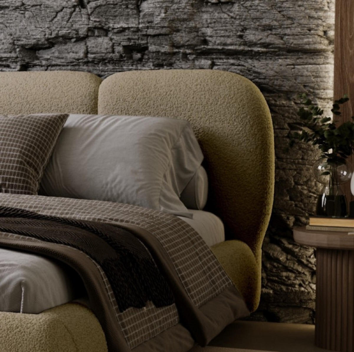 BETT Ciemnobeige ROZA Mit Bettkasten 200x200 cm - Beige, Textil (200/200cm) - Sepro Meble