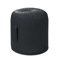 SITZHOCKER - Echtleder - Dunkelblau, Leder (43/45/43cm) - home24