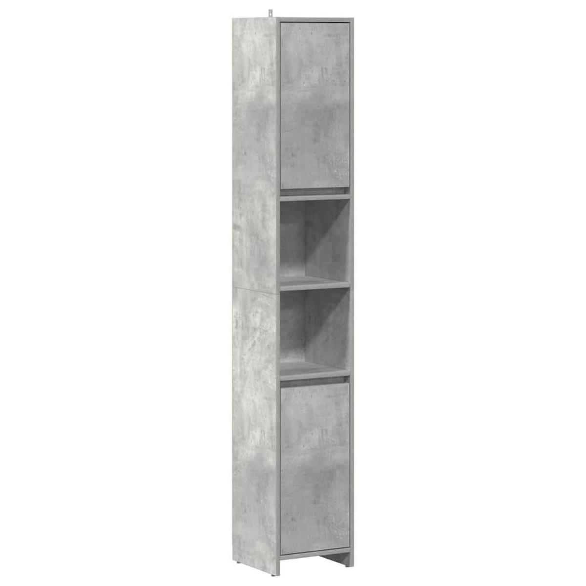 BADMÖBEL-SET 4-TLG. Betongrau Holzwerkstoff - Grau, Holzwerkstoff (30/183.5/90cm) - vidaXL