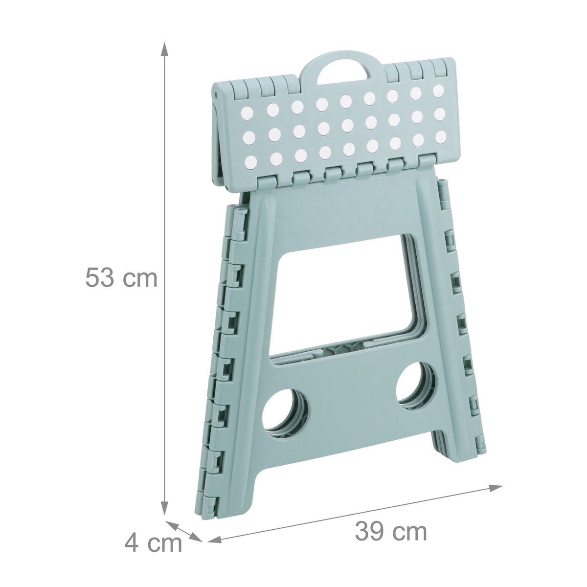KLAPPHOCKER - Hellblau, Kunststoff/Textil (39/39/32cm) - Relaxdays